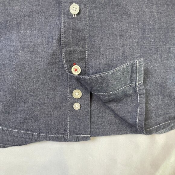 Cherokee Boy's Size M Chambray Blue Button Down Shirt Long Sleeves - Picture 5 of 8
